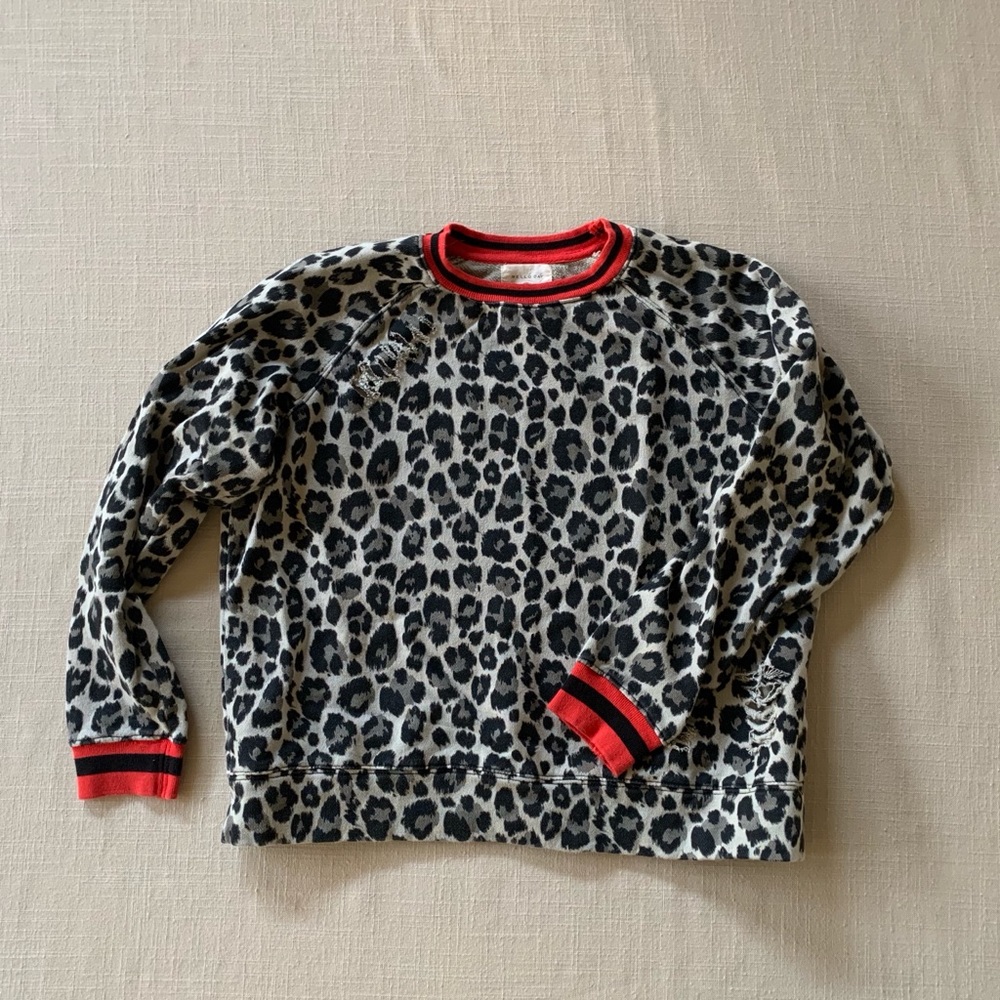 Cheetah Print Crew Neck Sweater